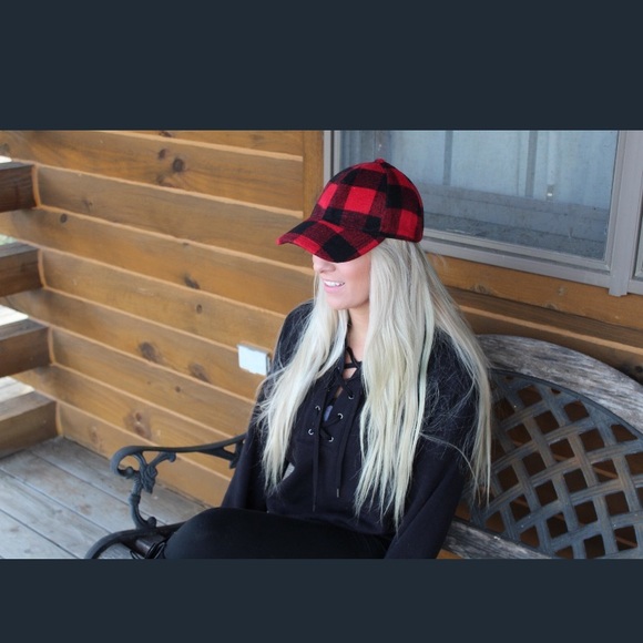 Red Buffalo Check ball cap - Picture 3 of 3